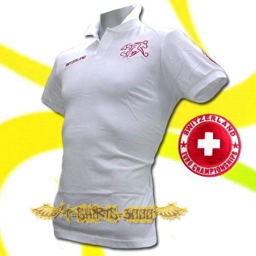 SWITZERLAND WHITE FOOTBALL POLO T SHIRT SOCCER Size M / M49