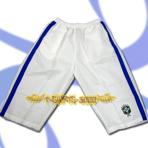 BRAZIL BRASIL WHITE FOOTBALL COOL SHORTS SOCCER / H30