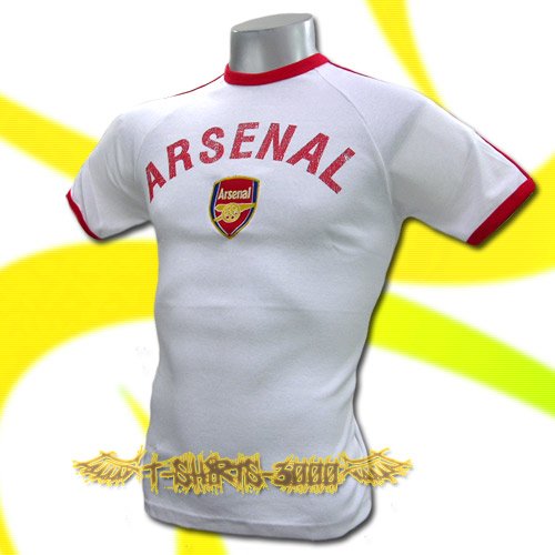 ARSENAL WHITE FOOTBALL ATHLETIC T-SHIRT SOCCER Size M / J19