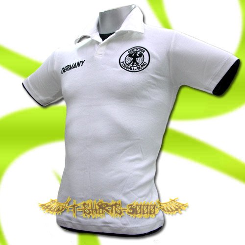 GERMANY WHITE GERMAN FOOTBALL POLO T-SHIRT SOCCER Size M / M66