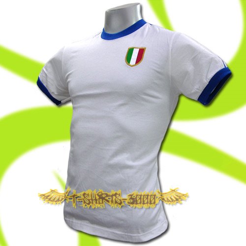 ITALY WHITE ITALIA FOOTBALL TEE T-SHIRT SOCCER Size M / K06