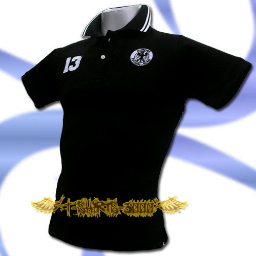 GERMANY BLACK GERMAN SOCCER POLO SHIRT FOOTBALL Size S / K38
