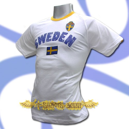 SWEDEN WHITE FOOTBALL TEE T SHIRT SOCCER Size L / L69