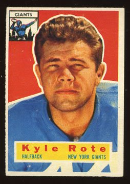 Kyle Rote Halfback 1956 Topps Football # 29 New York Giants