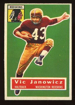 1956 Topps Football # 13 Vic Janowicz Washington Redskins
