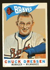 Chuck Dressen 1960 Topps Baseball # 213 Milwaukee Braves