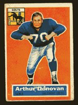 Arthur Donovan 1956 Topps Football # 36 Baltimore Colts Tackle