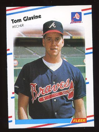 Tom Glavine Rookie 1988 Fleer Baseball # 539 Pitcher Atlanta Braves