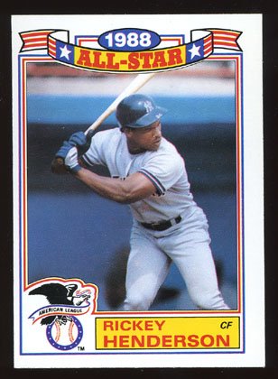 Rickey Henderson 1989 Topps Insert # 7 '88 All Star Game
