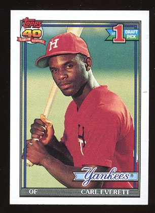 Carl Everett Rookie 1991 Topps # 113 Outfield New York Yankees