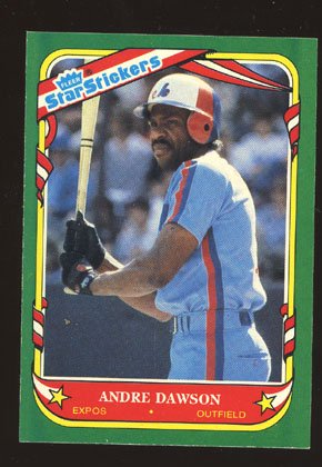 Andre Dawson 1987 Fleer Star Sticker # 33 Outfield Montreal Expos