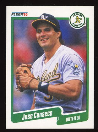 Jose Canseco 1990 Fleer # 3 Outfield Oakland Athletics