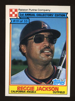 Reggie Jackson 1984 Ralston Purina # 19 of 33 Outfield California Angels HOF