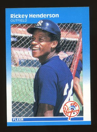 Rickey Henderson 1987 Fleer # 101 Outfield New York Yankees HOF