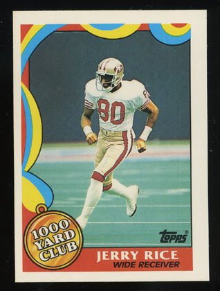 Jerry Rice 1989 Topps Insert 1000 Yard Club # 5 San Francisco 49ers