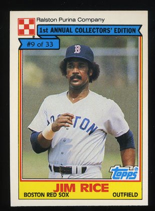 Jim Rice 1984 Ralston Purina # 9 Outfield Boston Red Sox