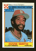 Ozie Smith 1984 Ralston Purina # 2 Shortstop St. Louis Cardinals