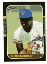Ruben Sierra Rookie 1987 Donruss # 346 Outfield Texas Rangers