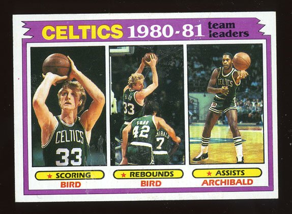 Celtics Team Leaders Bird Archibald 1981-82 Topps # 45