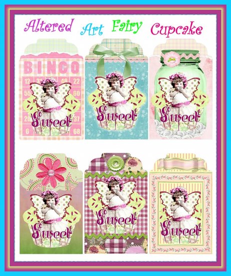Altered Art Cupcake Fairy Tags - Digital Download ONLY