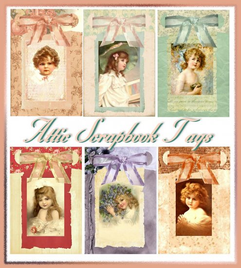 Attic Scrapbook Tags Set One - Digital Download ONLY