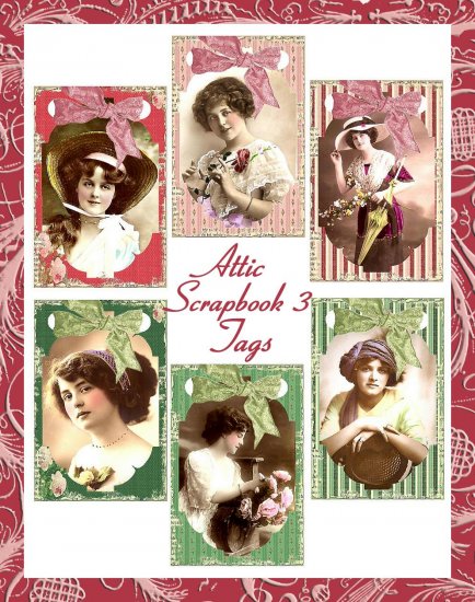 Attic Scrapbook Tags Set Three - Digital Download ONLY