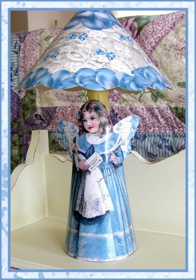 Vintage Paper Doll Lampshade and Candle Sleeve Cover Project with Directions - Digital Download ONLY