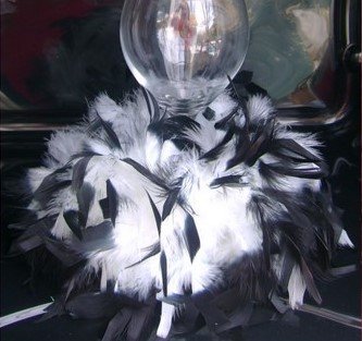 Classic and Elegant Black and White Feather Candle Holder Wedding Centerpieces SET OF 10