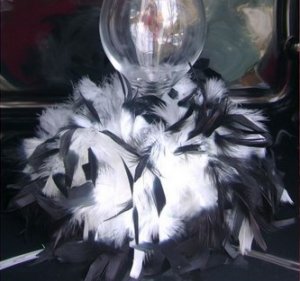 Classic and Elegant Black and White Feather Candle Holder Wedding Centerpieces SET OF 10