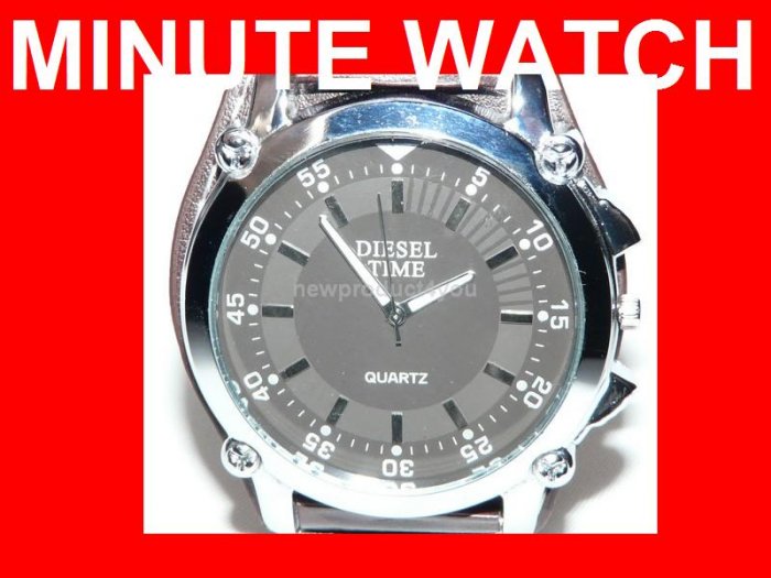 NEW STYLE MINUTE ANALOG WATCH - BLACK DIAL