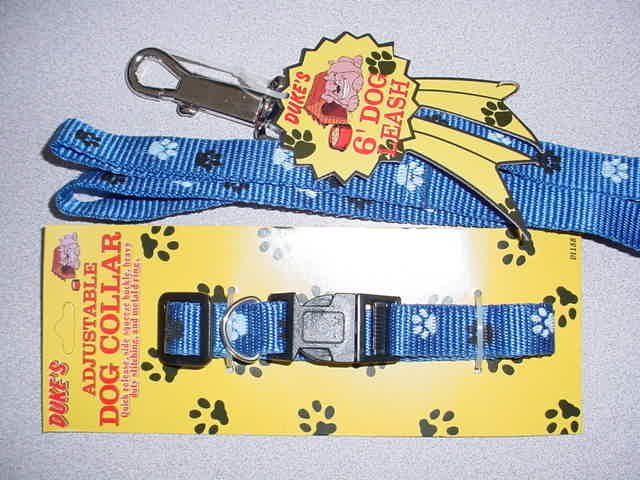 Blue Paw Print Collar & Lead Set