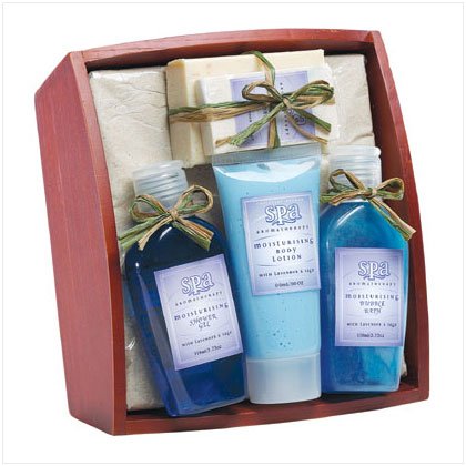 LAVENDER / SAGE BATH SET ON TRAY