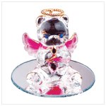 Oct Glass Angel Bear with Heart 35076