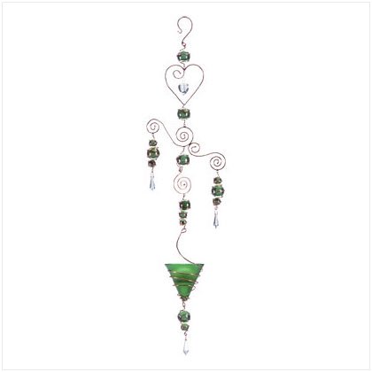 Green Art Glass Balls Candleholder 34251