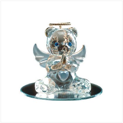 June Glass Angel Bear with Heart 35072