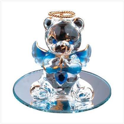 Sept Glass Angel Bear with Heart 35075