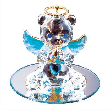 Dec Glass Angel Bear with Heart 35078