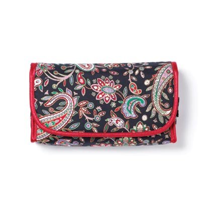 Black Red Paisley Cosmetic Bag 36765