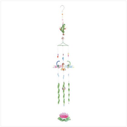 Metal Frog Lotus Windchimes 35096