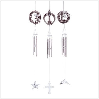 Lighthouse/Sun/Cross Chimes - 3 Pc 34906