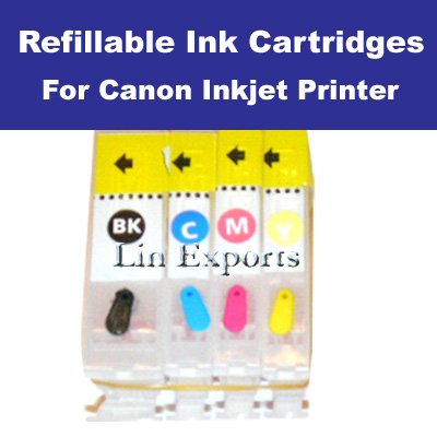 Refillable Cartridges for Canon iP3000 i6100 S4500 i560 BCI-3eBK, BCI-3/6 C/M/Y FREE S&H!!!
