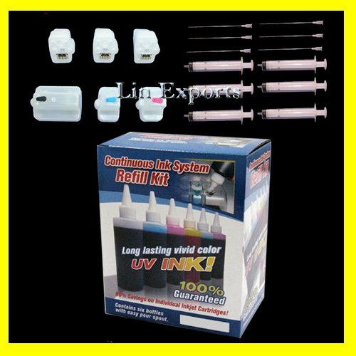 Refillable Cartridges UV Ink Package for HP 177 (HP177) C8721 8250 8238 D7360 FREE S&H!