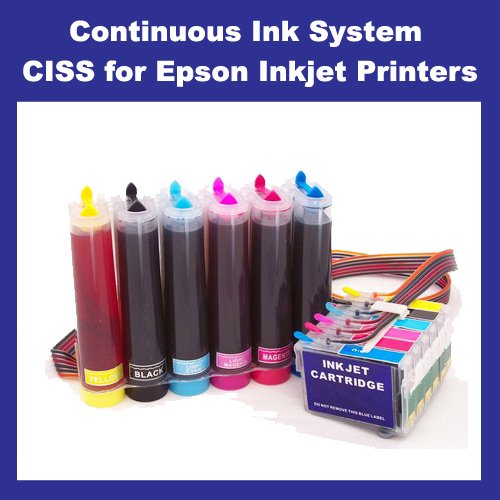 UV INK CIS System for Epson R270 R290 R295 R390 RX590 RX610 RX615 RX690 1410 (T0821-T0826)
