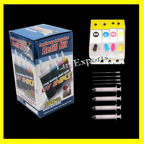 Pigment/UV Ink Refillable Cartridges for Canon ip3300 ip3500 ix4000 ix5000 MP520 MX700 FREE S&H!