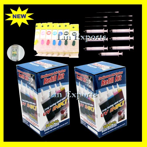 Pigment/UV Ink Refillable Cartridges for Canon Pixma MP950 Auto Reset Chips PGI 5 CLI-8 FREE S&H!!!