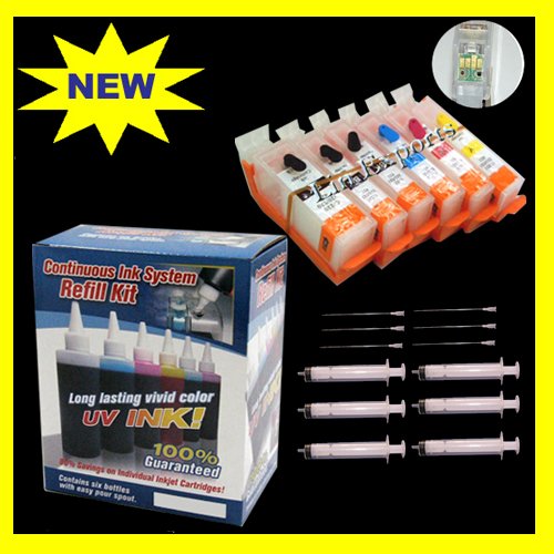 Pigment/UV Ink Refillable Cartridges for Canon Pixma MP980 MP990 ARC PGI 220 CLI-221 FREE S&H!!