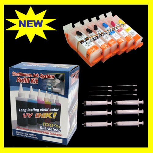 Pigment/UV Ink Refillable Cartridges for Canon Pixma MP980 MP988 MP990 MP998 FREE S&H!!