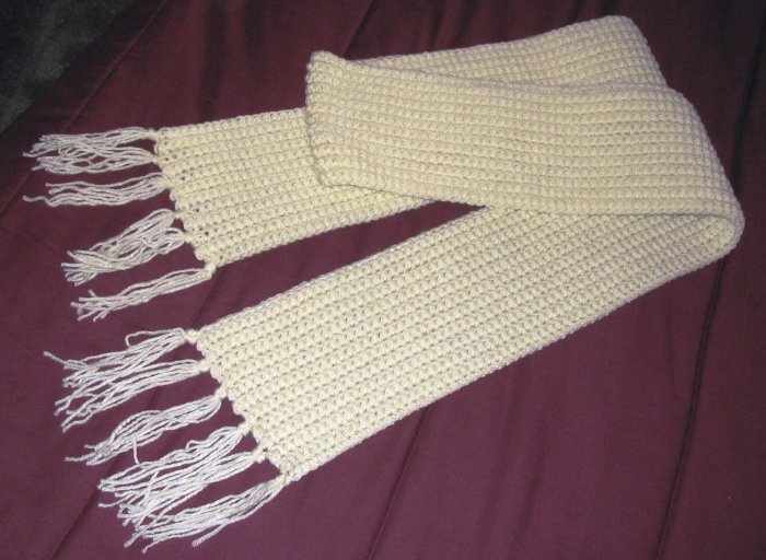 WINTER SCARF IN ARAN HANDMADE CROCHET CROCHETED