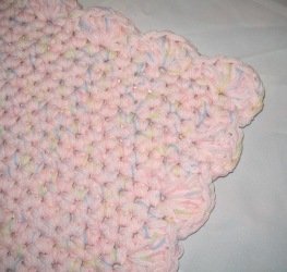 RECTANGLE NURSERY RUG HANDMADE CROCHET CROCHETED IN PINK