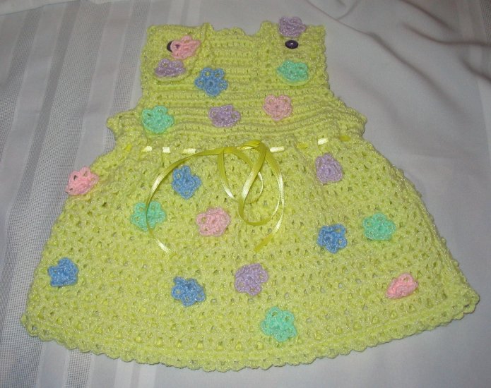 FLORAL BABY SUNDRESS HANDMADE CROCHET CROCHETED